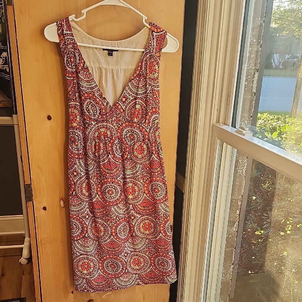 GAP Beige and Pink Floral Dress silk
